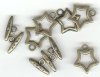 5 17mm Antique Gold Star Toggle Clasps